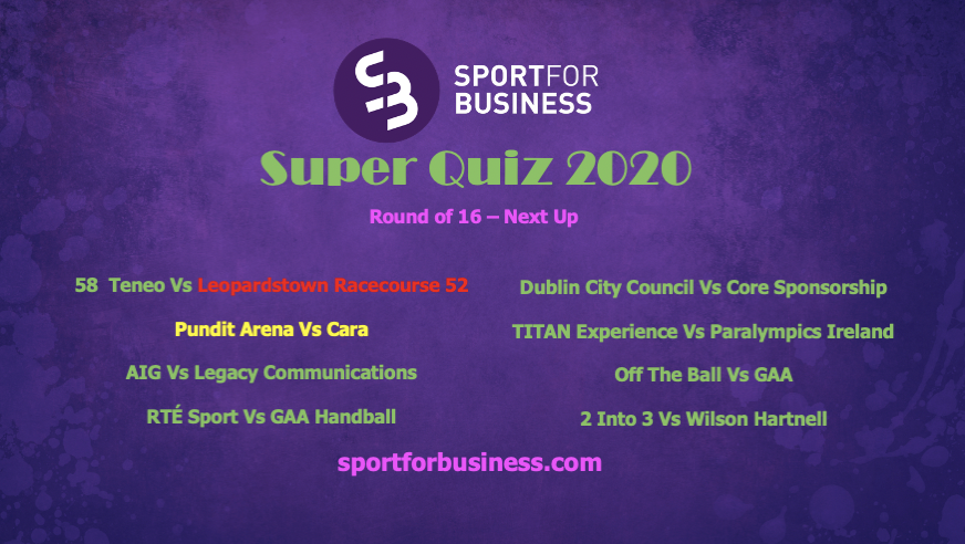 Sport for Business Super Quiz Round of 16 - Pundit Arena Vs Cara Centre
